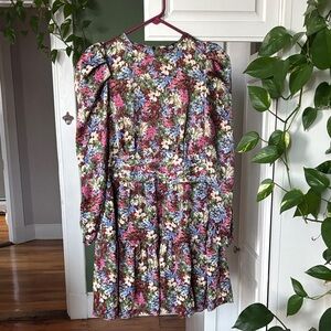Zara Multicolor Floral Long Sleeve Dress
